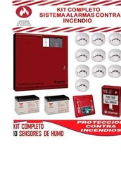 Kit Sistema Alarma Contra Incendio-central +sensores De Humo